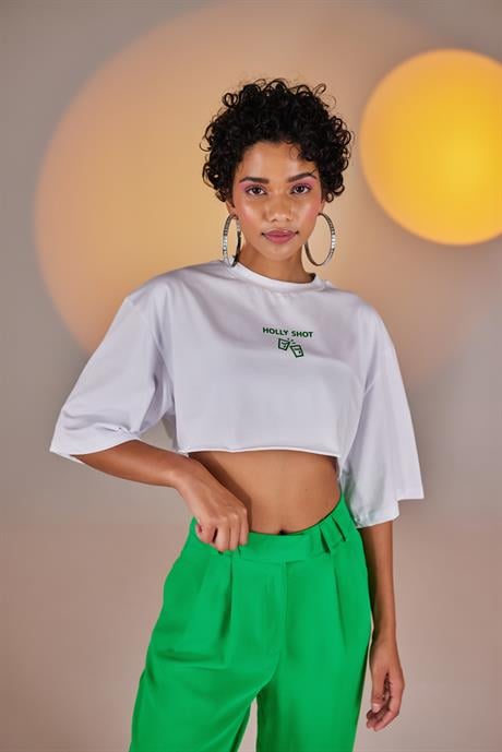 Holly Crop Tshirt Beyaz