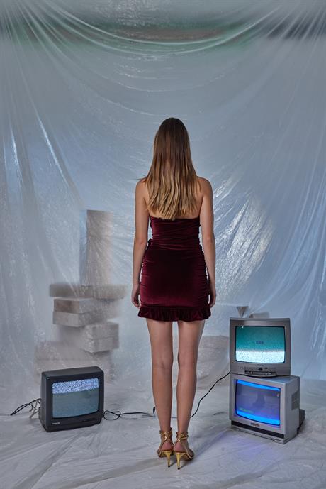 Lara Elbise Bordo
