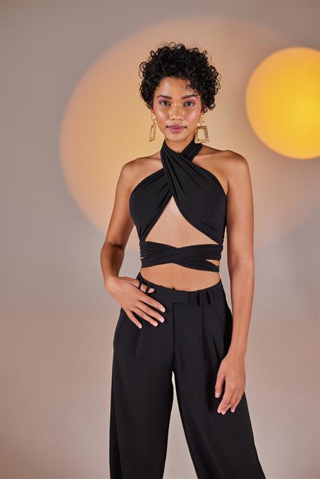 Wrap Top Siyah