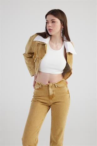 Rusted Jean Trousers Camel