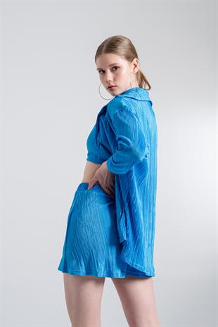 Comfy Oversize Gömlek Mavi