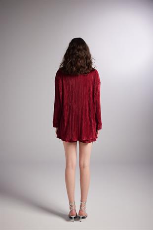 Comfy Oversize Shirt Claret Red