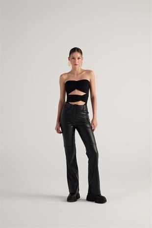 Dolores Leather Trousers Black