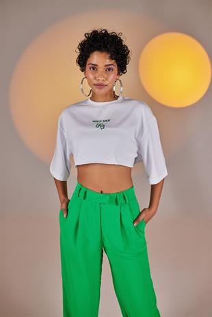 Holly Crop Tshirt Beyaz