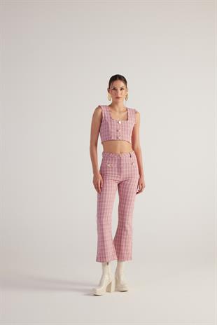 Tweed Büstiyer Pembe