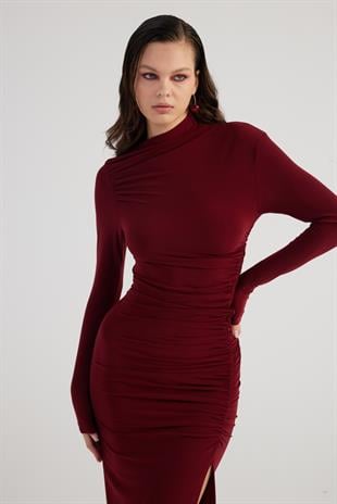 Yasmin Elbise Bordo