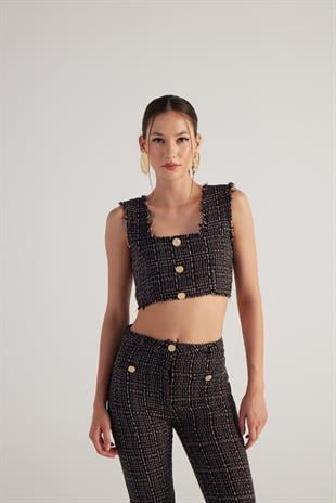 Tweed Bustier Black