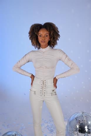 Draped Blouse Ecru