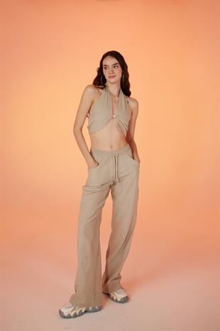 Rise Trousers Beige