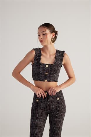 Tweed Bustier Black