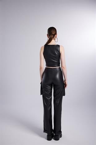 Hera Leather Vest Black