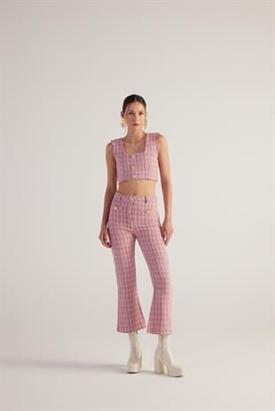 Tweed Trousers Pink