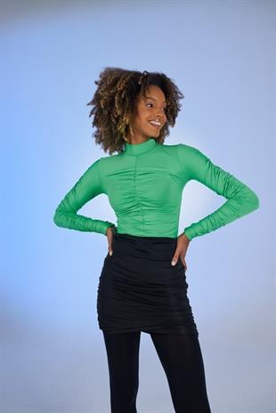 Draped Bluz Yeşil