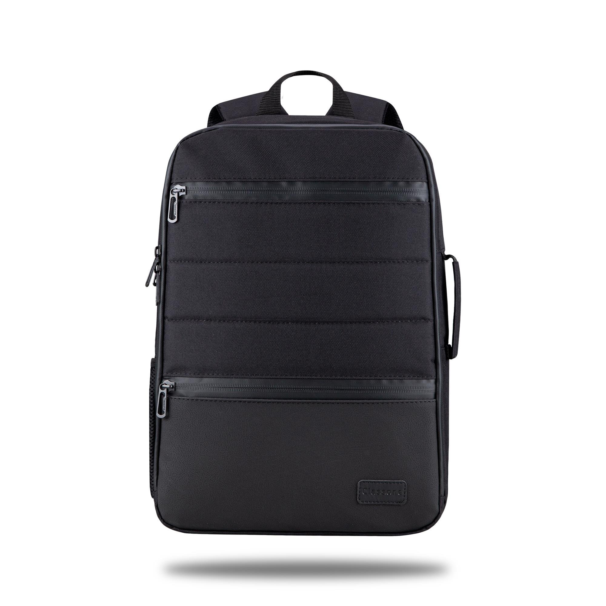 Classone Mila BP-TX300 Combo Serisi 15,6 inch , Su Geçirmez Kumaş ve Su Geçirmez fermuar Notebook, Laptop , Macbook  Sırt Çantası -Siyah