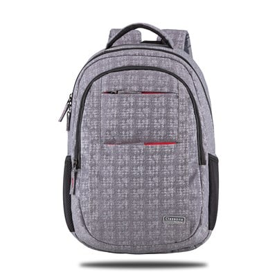 Classone BP-L306 Siena Serisi WTXpro Su Geçirmez Kumaş 15,6 inch Sırt Çantası – Kareli Gri