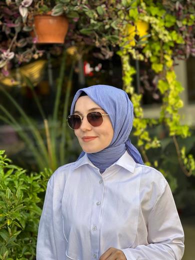 Bambu Eşarp Kot Mavisi