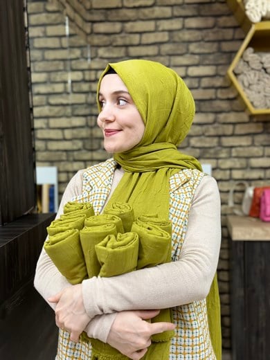 Bambu Şal Fıstık Yeşili(42 Numara)