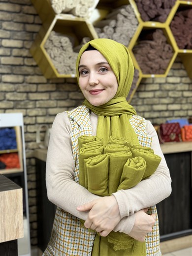 Bambu Şal Fıstık Yeşili(42 Numara)