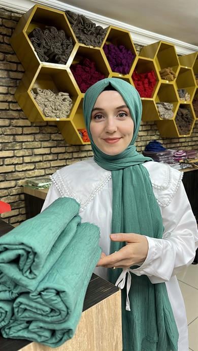Bambu Şal Koyu Su Yeşili