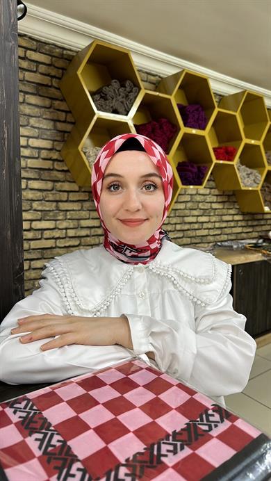 Damalı Desen Eşarp 1 Numara 