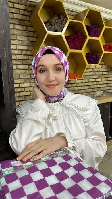 Damalı Desen Eşarp 11 Numara 