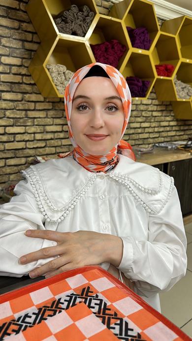 Damalı Desen Eşarp 17 Numara 