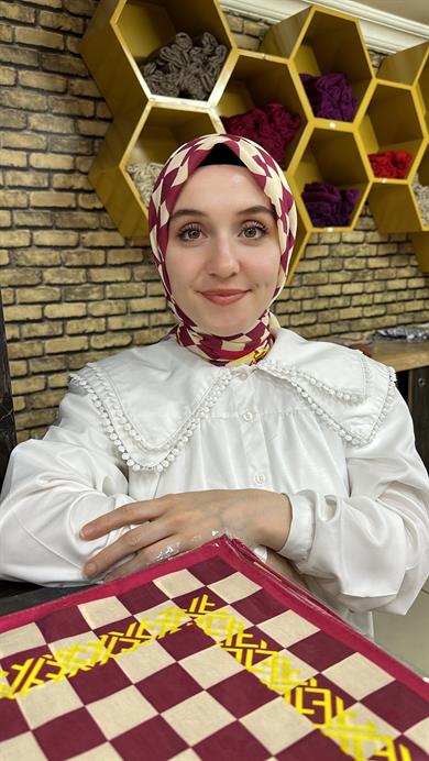 Damalı Desen Eşarp 19 Numara 