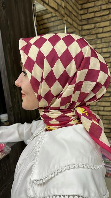Damalı Desen Eşarp 19 Numara 
