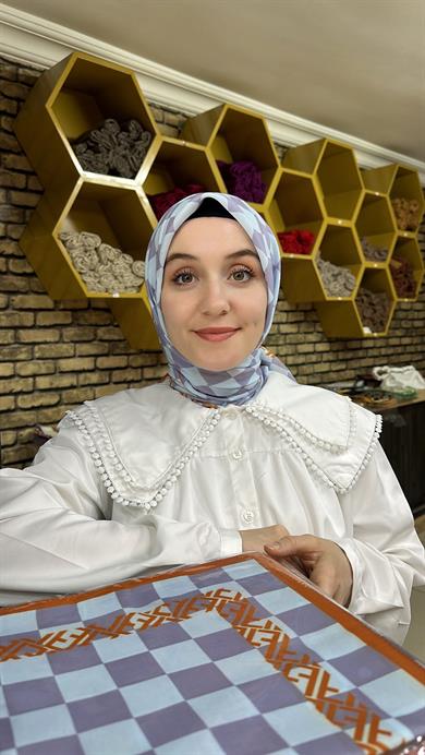 Damalı Desen Eşarp 6 Numara 