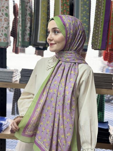 Desenli Şal Çağla Yeşili