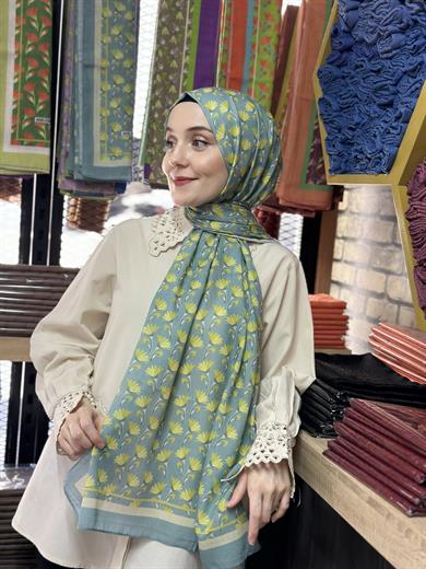 Desenli Şal Küf Yeşili