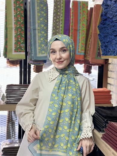 Desenli Şal Küf Yeşili