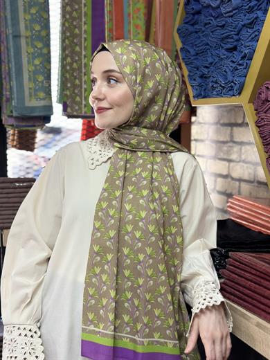 Desenli Şal Mor