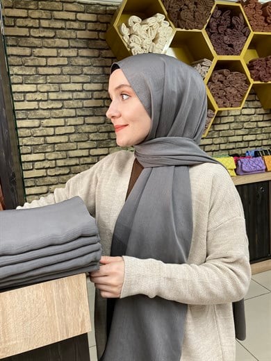 Krinkıl İpek Şal Kumlu Gri (no:7)
