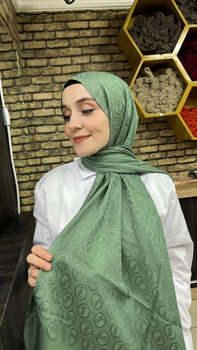 Lsy Desen Jakar Şal Küf Yeşili
