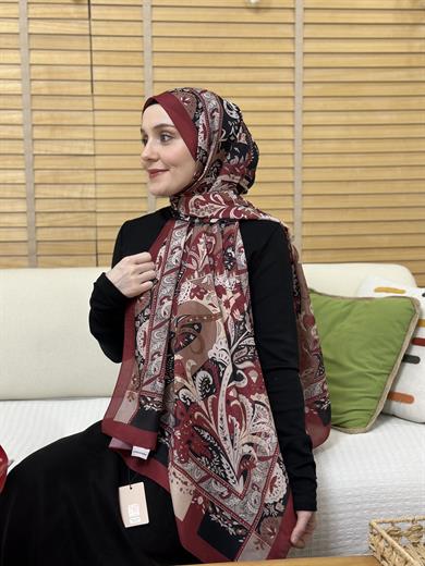 Özel Pamuk Vual Bordo 10