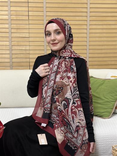 Özel Pamuk Vual Bordo 10