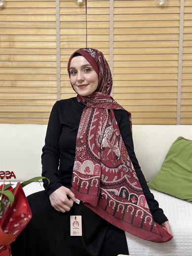 Özel Pamuk Vual Bordo 8