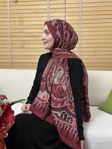 Özel Pamuk Vual Bordo 8