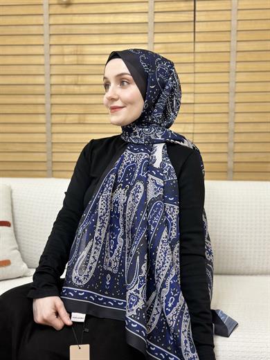 Özel Pamuk Vual Lacivert 2