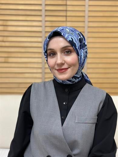 Özel Vual Eşarp Lacivert 3