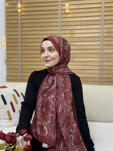 Özel Pamuk Vual Bordo 4