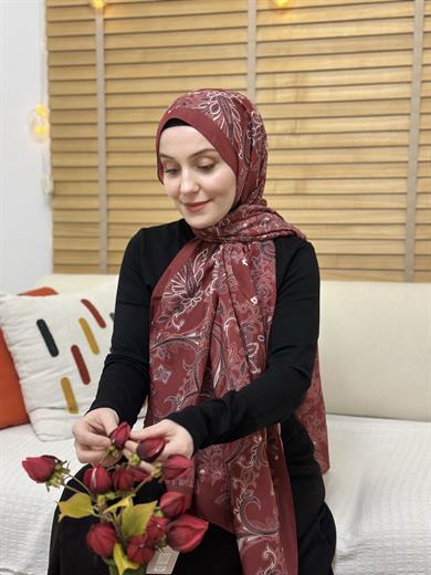 Özel Pamuk Vual Bordo 4