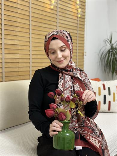 Özel Pamuk Vual Bordo 6