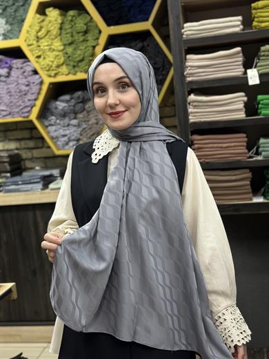 Su Yolu Jakar Şal Gri