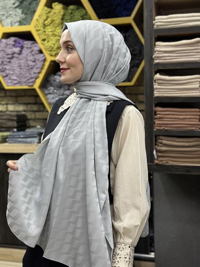 Su Yolu Jakar Şal Gümüş Gri