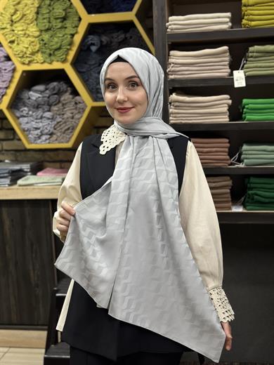 Su Yolu Jakar Şal Gümüş Gri