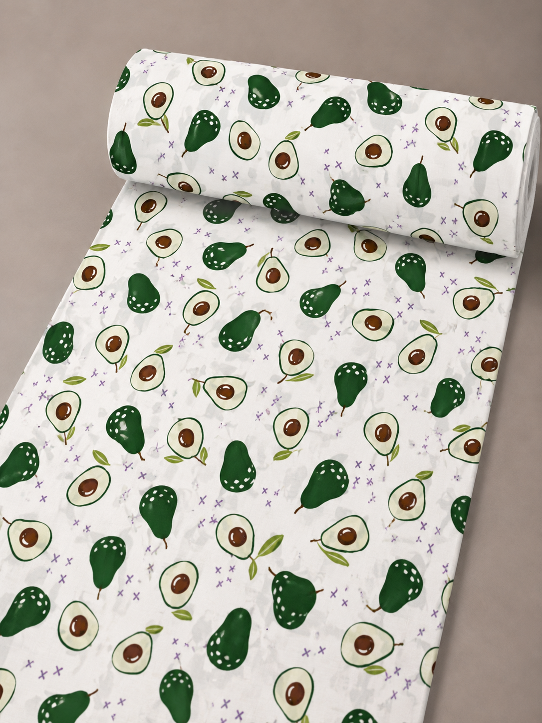 Bebek Özel %100 Pamuk Poplin Kumaş Avokado Desenli 240 cm Eninde 