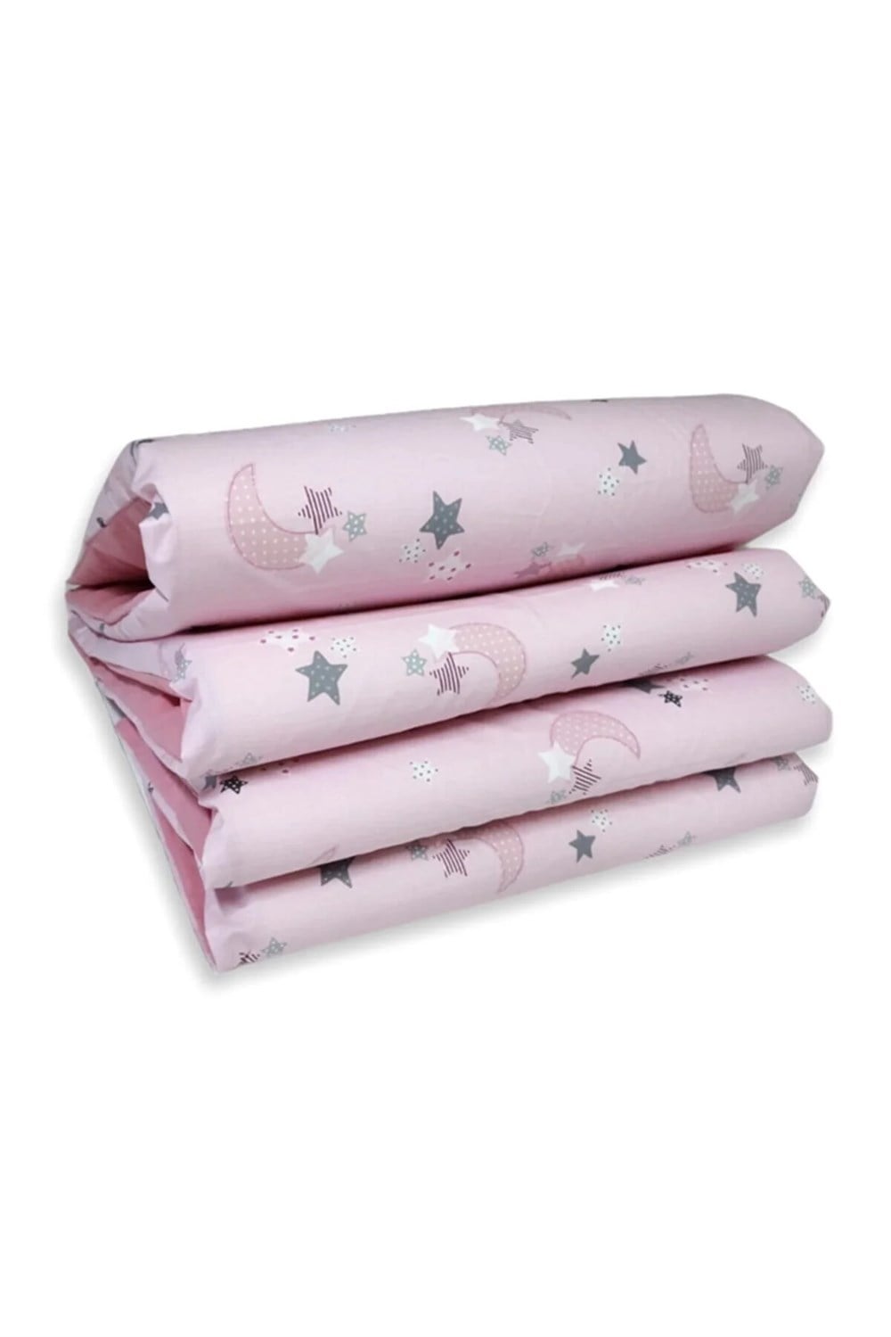 Bebek Çocuk Beşik Kenar Koruma  (4 Parça) Pembe Ay Yıldız Pembe