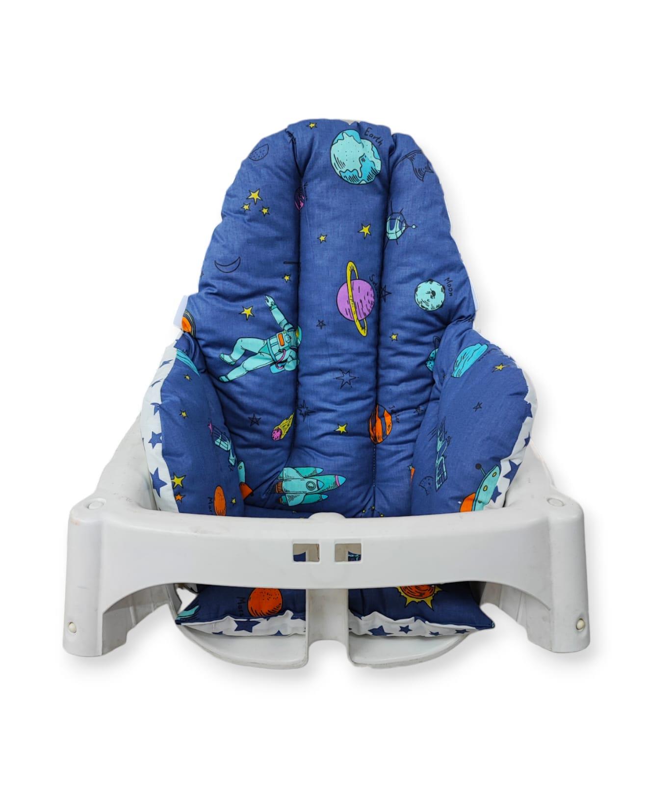 Bebek Özel Bebek Çocuk Mama Sandalyesi Minderi Uzay Mekiği Galaksi Desenli